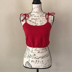 Delia*s shoulder ties crop top